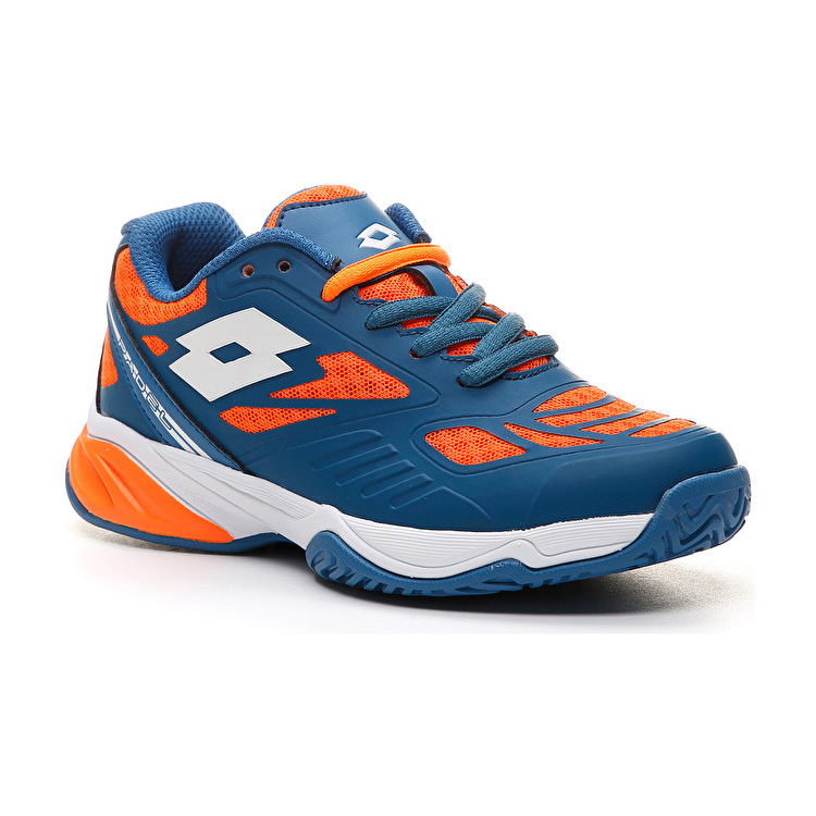 Lotto Superrapida 200 Jr Padel Shoes Blue / Orange / White | 0VX7IVQG