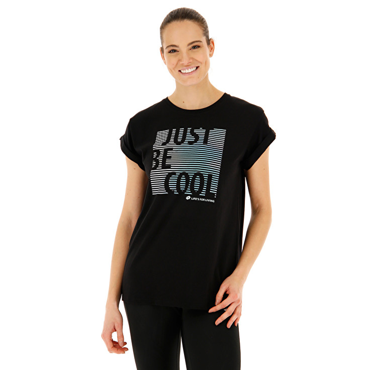 Lotto Tee Cool W Js T Shirts Black | LM4PZ5FL