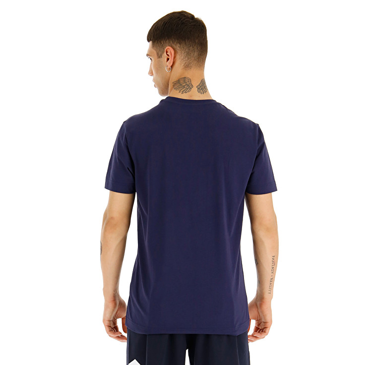 Lotto Tee Italia Js T Shirts Navy | HJIEANMX