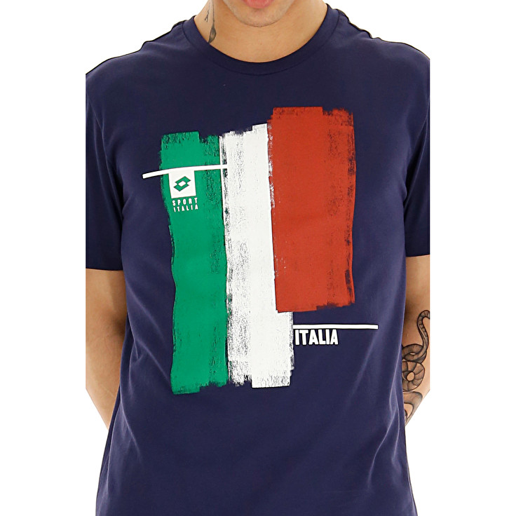 Lotto Tee Italia Js T Shirts Navy | HJIEANMX