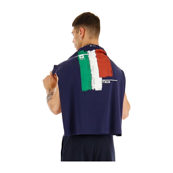 Lotto Tee Italia Js T Shirts Navy | HJIEANMX