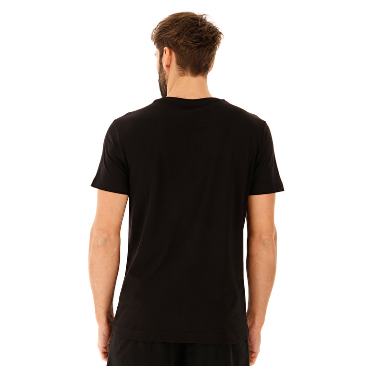 Lotto Tee Logo Js T Shirts Black | QY5AG0JF