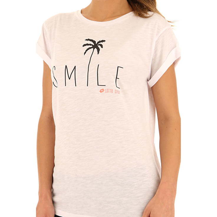 Lotto Tee Smile W Pl T Shirts White | ZDLNEBO3