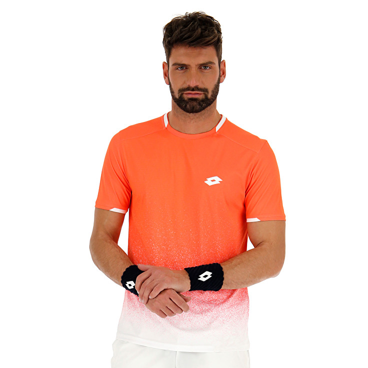 Lotto Tennis Tech T Shirts Coral / White | RITDY3V9