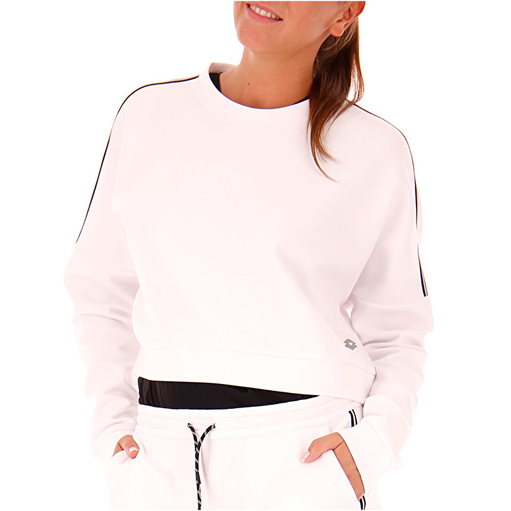 Lotto Trng Sweat W Sweatshirt White | 6QQB7OIG