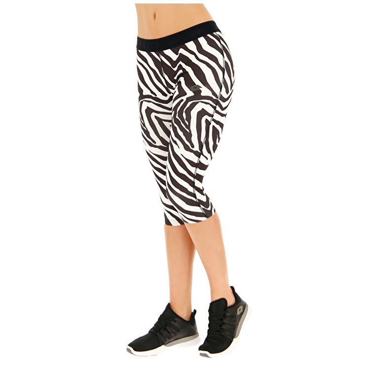 Lotto Vabene W Mid Leggings White / Black | 0LHNRQ7X