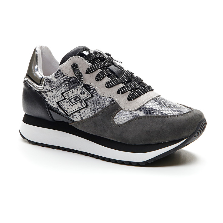 Lotto Wedge Python W Sneakers Black / Grey | DQYX2MKR