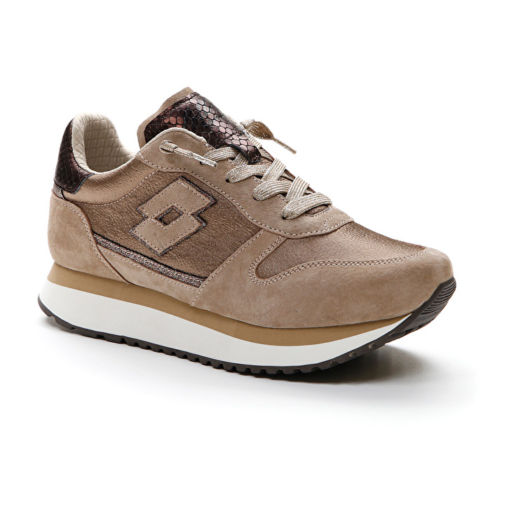 Lotto Wedge Silk W Sneakers Khaki | VPEHYQNJ