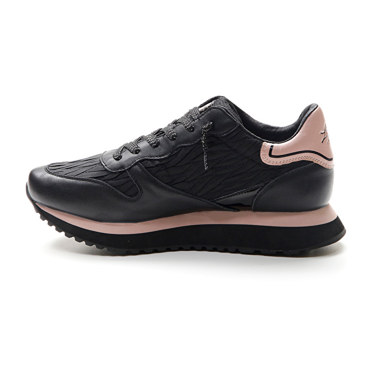 Lotto Wedge Wrinkles W Sneakers Black / Pink | 7Y1MDWZT