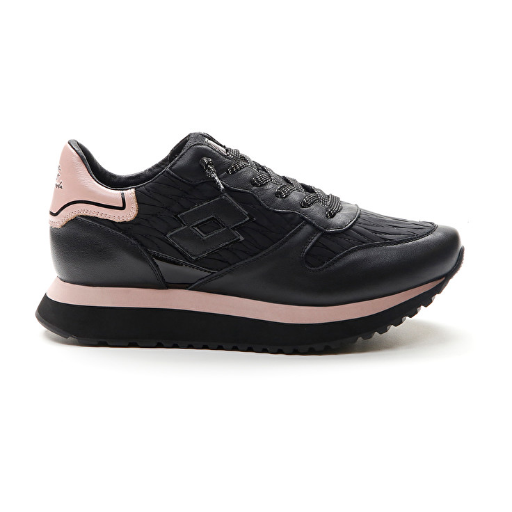 Lotto Wedge Wrinkles W Sneakers Black / Pink | 7Y1MDWZT