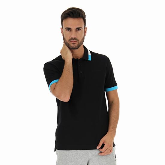 Lotto Alassio Ii Pq Polo Shirts Black | 7JIAIARO