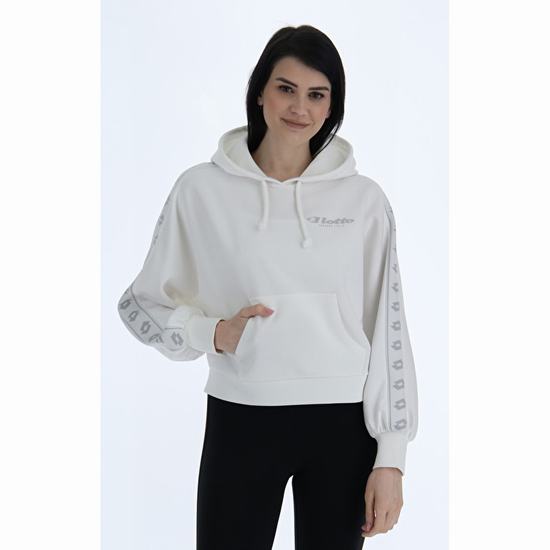 Lotto Athletica Due W Iv Sweat Hd Pl Sweatshirt White | 6HLKOZUI