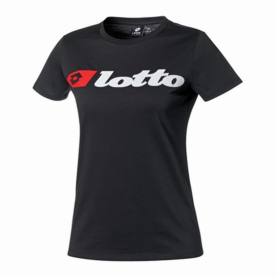 Lotto Athletica Due W Logo T Shirts Black | ZPF7YVLJ