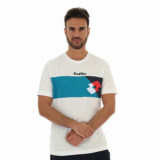 Lotto Athletica Optical Js T Shirts White / Blue | ODNLSP5D