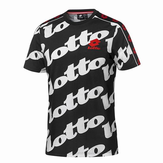 Lotto Athletica Prime T Shirts Black / White | W9INQFUK