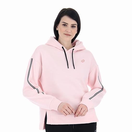 Lotto Dinamico W V Sweat Hd Fl Sweatshirt Pink | 3W54SVFX