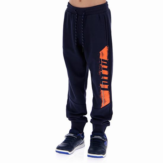 Lotto Logo Pants Tracksuits Navy / Orange | EOUKJXQO