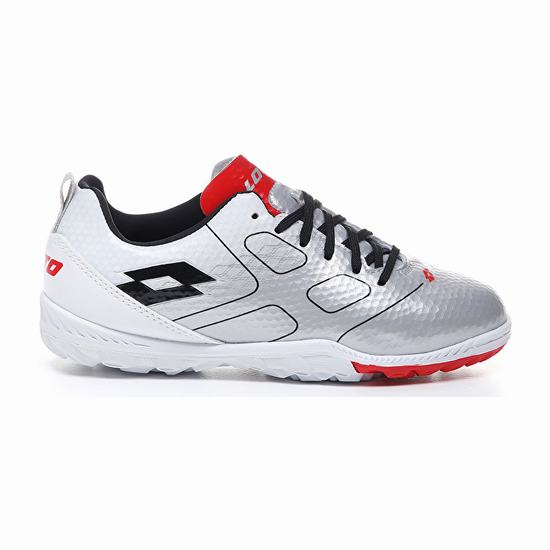 Lotto Maestro 700 Tf Jr Soccer Shoes Silver / White / Black / Red | B0F8XECD