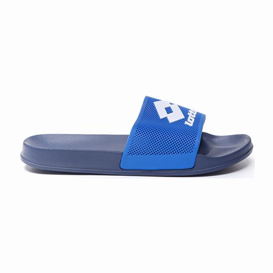 Lotto Moku Slide Slippers Blue / White | SU9NXLIP