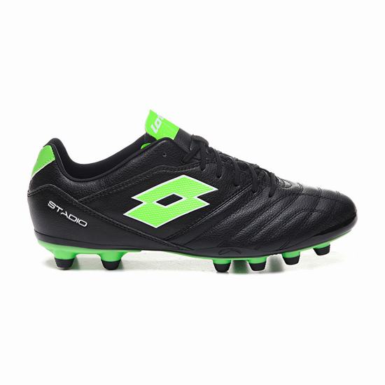 Lotto Stadio 300 Ii Fg Soccer Shoes Black / Green | I67U4WUB