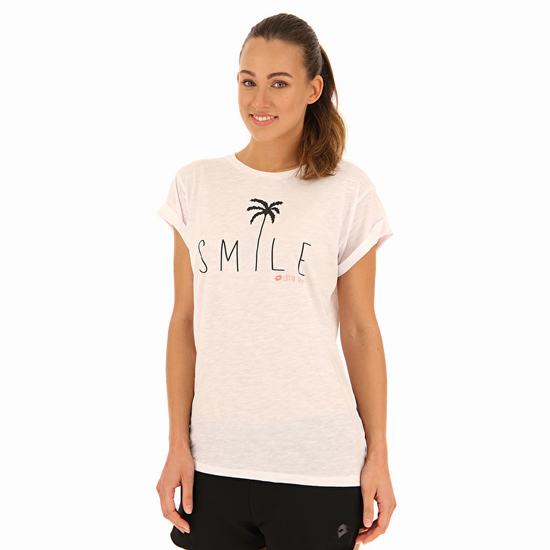 Lotto Tee Smile W Pl T Shirts White | ZDLNEBO3