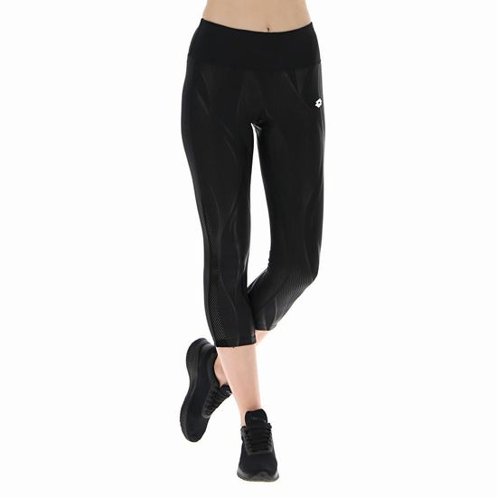 Lotto Vabene W Iv Capri Prt3 Pl Leggings Black | 8AAWTBLU