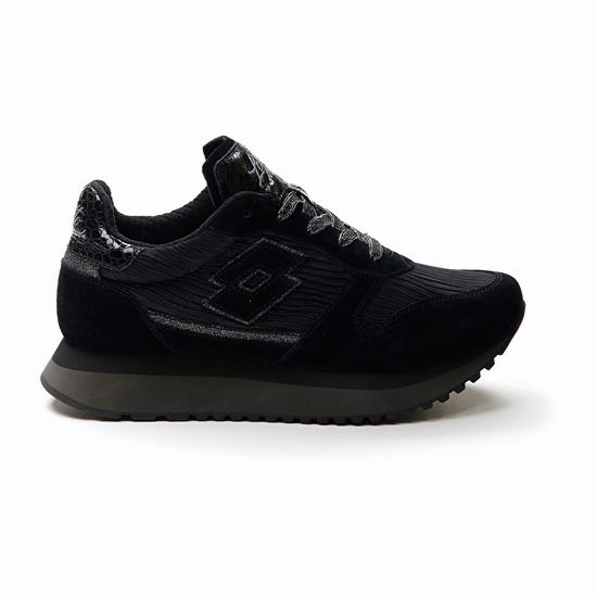 Lotto Wegde Black W Sneakers Black | J4GG7XWU